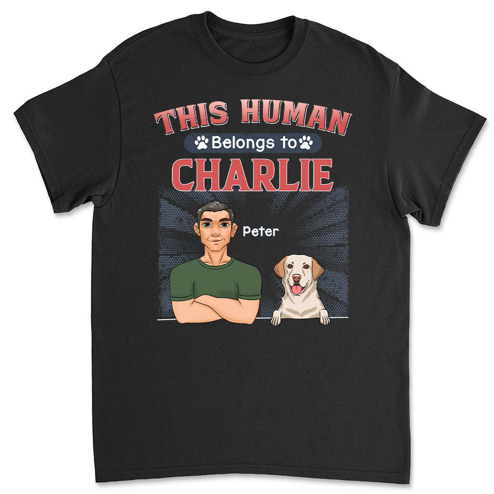 Belongs To Pet - Personalized Custom Unisex Heavy Cotton Midweight T-shirt for Pet Lovers