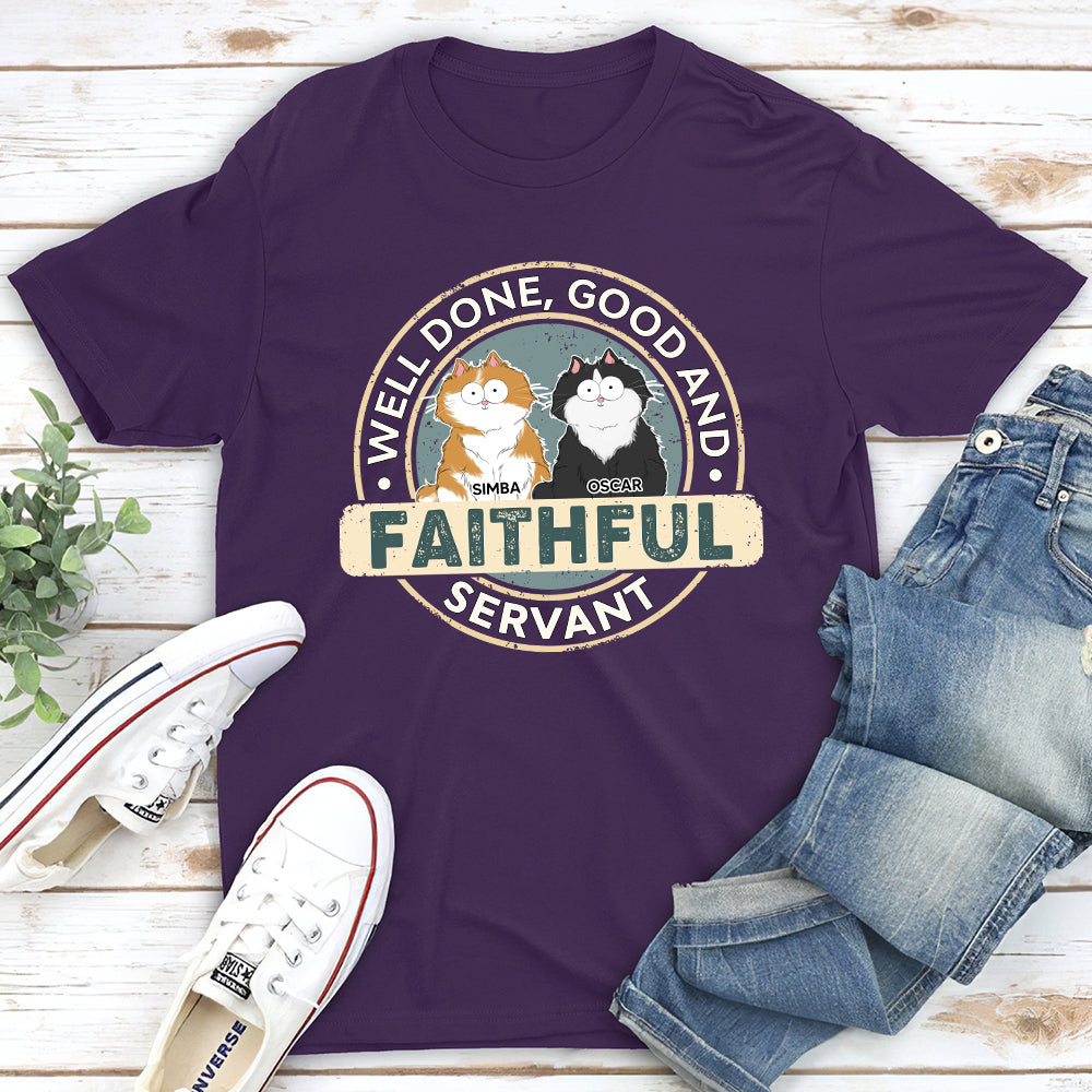 Certificate Of A Cat Servant - Personalized Custom Unisex 5.3 oz T-shirt with Copyrighted Artwork