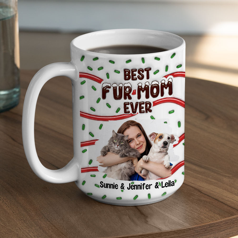 Best Personalized Custom 3D Inflated Effect Fur Mom Cake Photo Mug - 11oz & 15oz