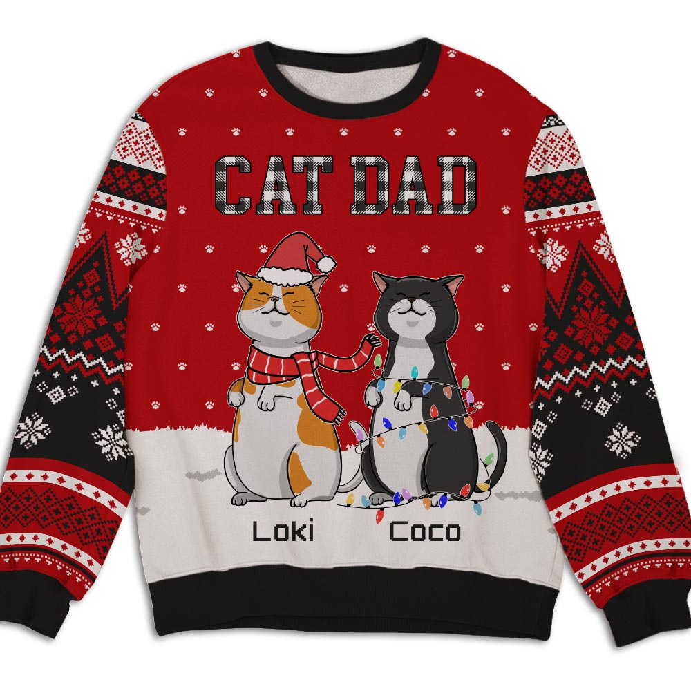 Unique Cat Chilling Pattern - Personalized Custom All-Over-Print Unisex 8.8 oz Sweatshirt for Pet Lovers