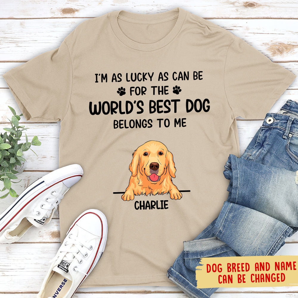 Lucky As Can Be - Personalized Custom Unisex 5.3 oz T-shirt for Pet Lovers