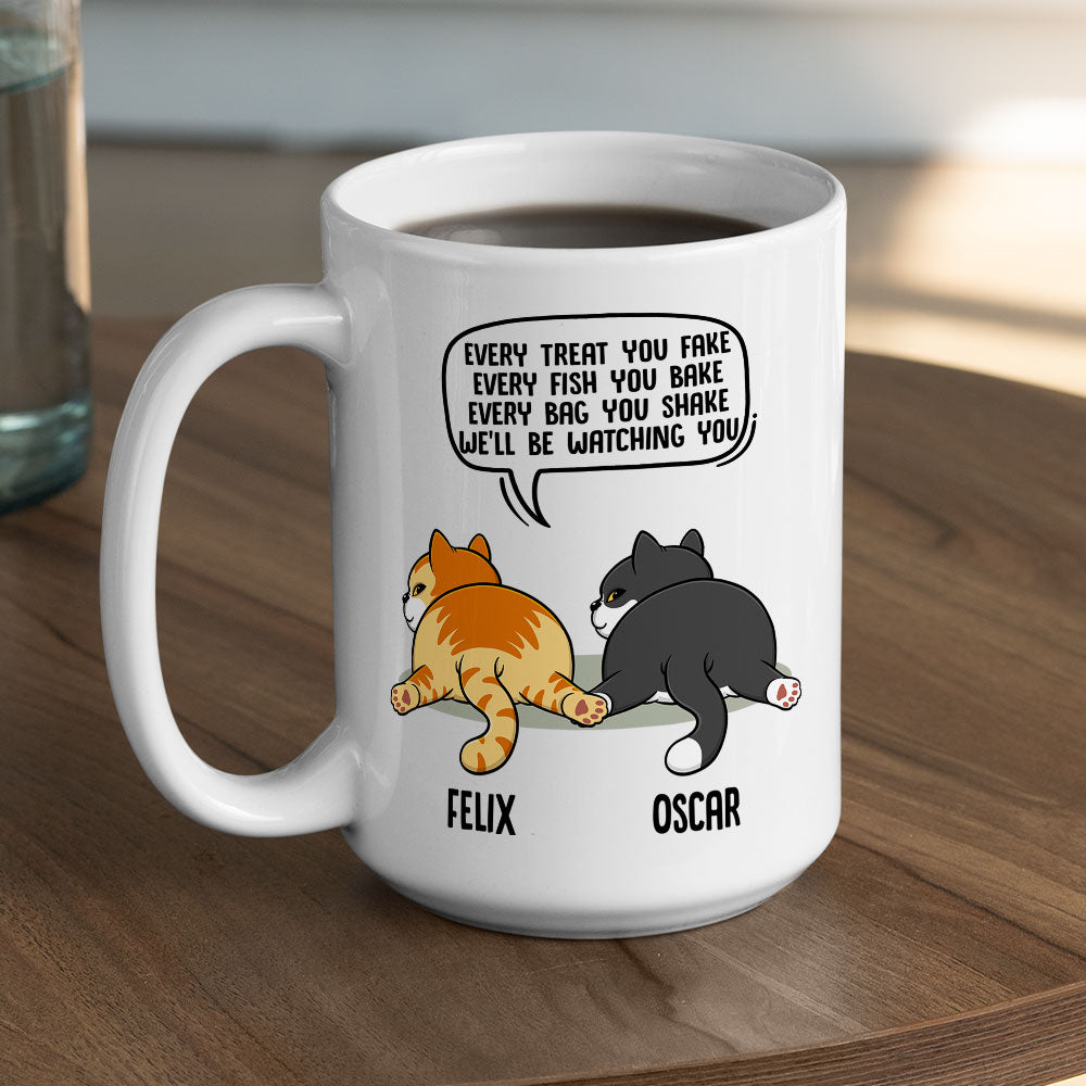 Personalized Custom 'Watching You Cat Butt' Coffee Mug - Ideal for Pet Lovers