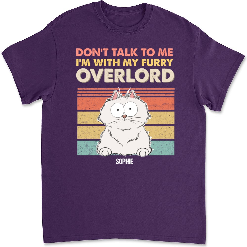 I Am With My Furry Overlords - Personalized Custom Unisex 5.3 oz Heavy Cotton T-Shirt