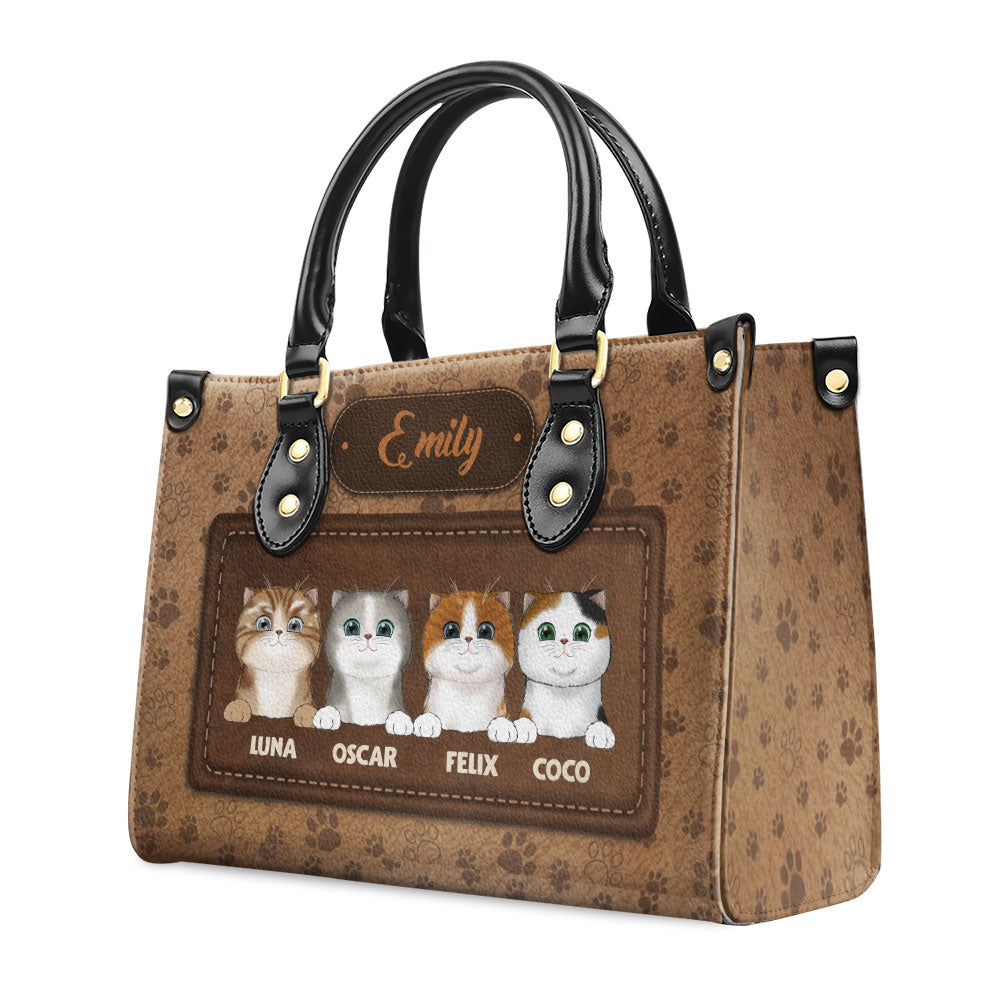 Personalized Paw Print Custom Leather Handbag - Ideal Gift for Special Occasions