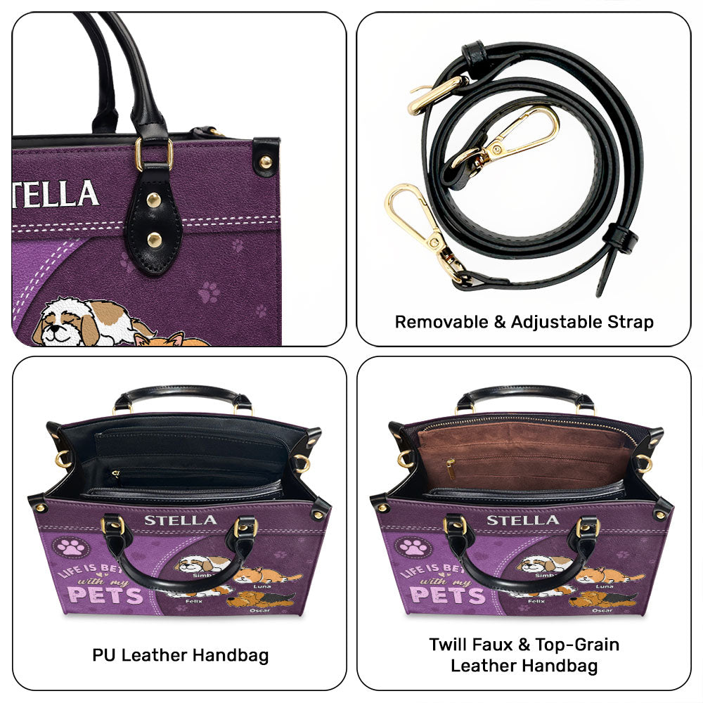 Better Than Ever - Personalized Custom Leather Handbag for Showing Love to Your Fur Babies