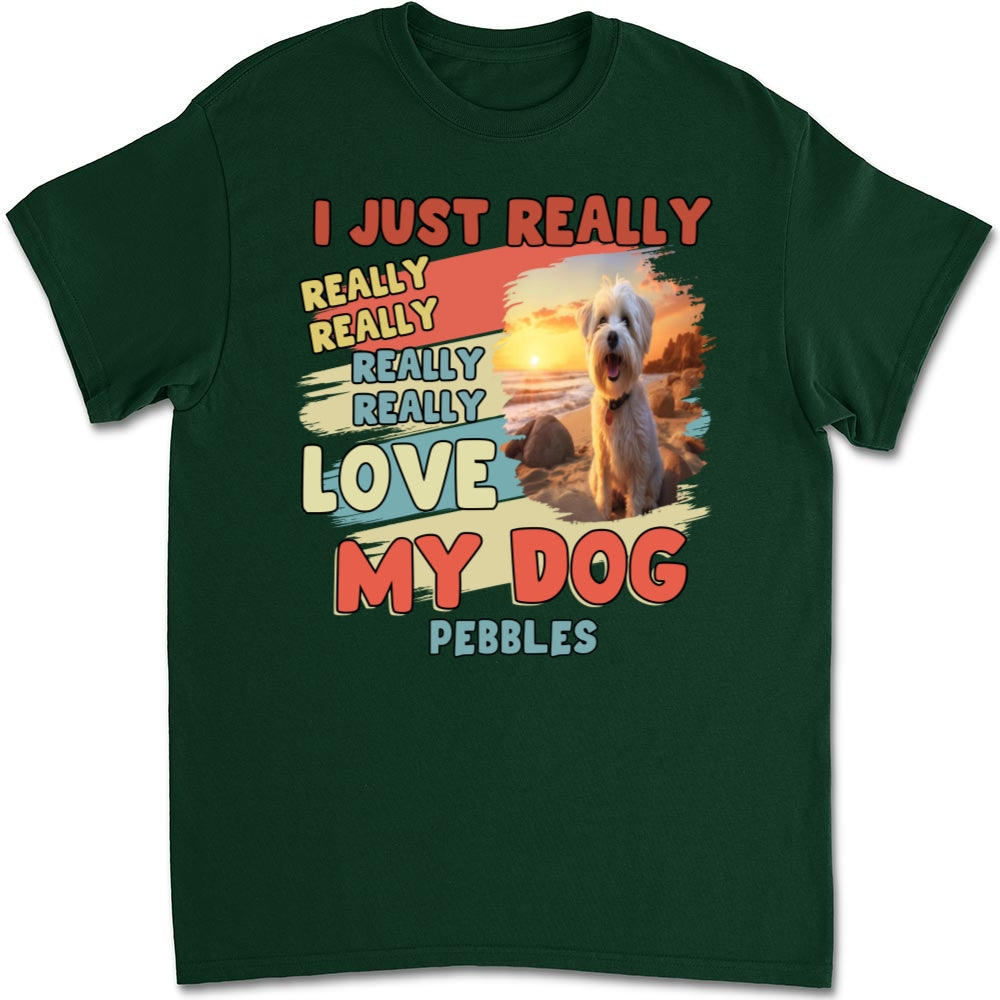 I Just Really Love My Dogs Personalized Custom Unisex 5.3 oz T-Shirt - Perfect Gift for Pet Lovers