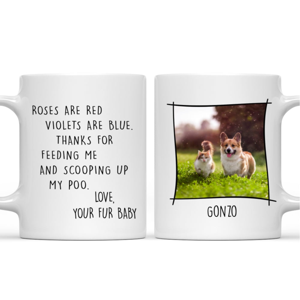Personalized Custom Thank You For Scooping My Poo Ver Photo Coffee Mug - 11oz & 15oz