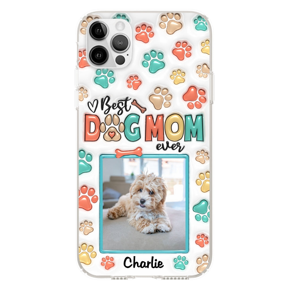 Best Fur Mom Ever Personalized 3D Inflated Effect Custom Photo Phone Case for Smartphones