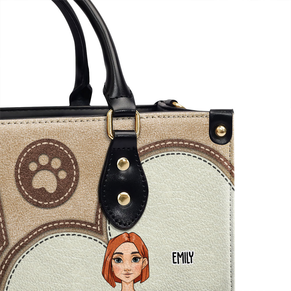 Paved With Paw Prints - Exquisite Personalized Custom Leather Handbag for Fur - Baby Lovers