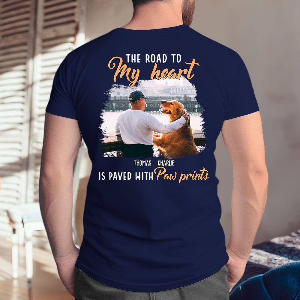 Personalized Custom Unisex Paw Prints Photo T-shirt - Ideal Gift for Pet Lovers