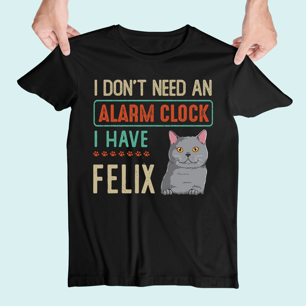 Personalized Custom Unisex 5.3 oz Alarm Clock-themed T-shirt - Ideal Gift for Pet Lovers