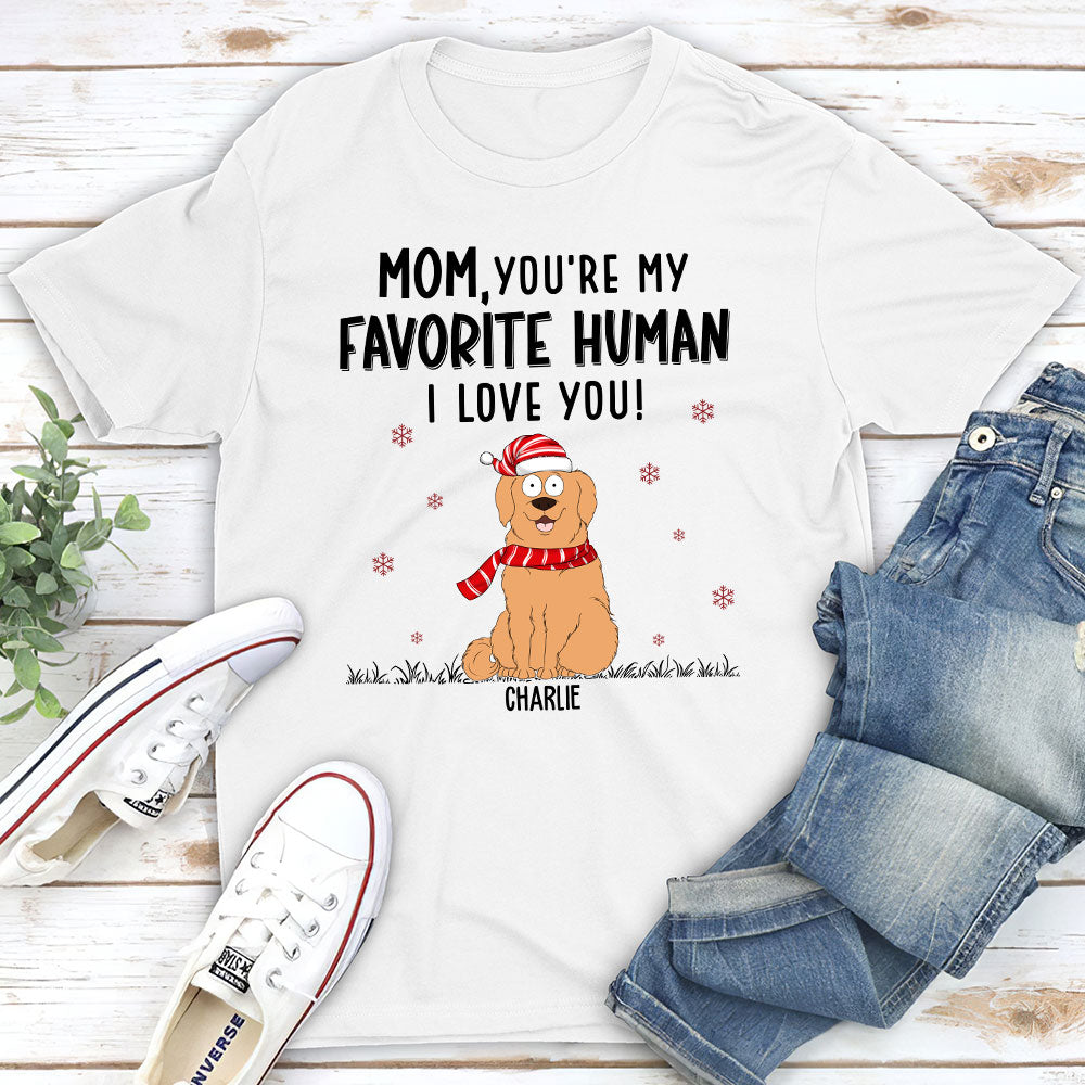 Favorite Human We Love - Personalized Custom Unisex 5.3 oz T-shirt for Pet Lovers