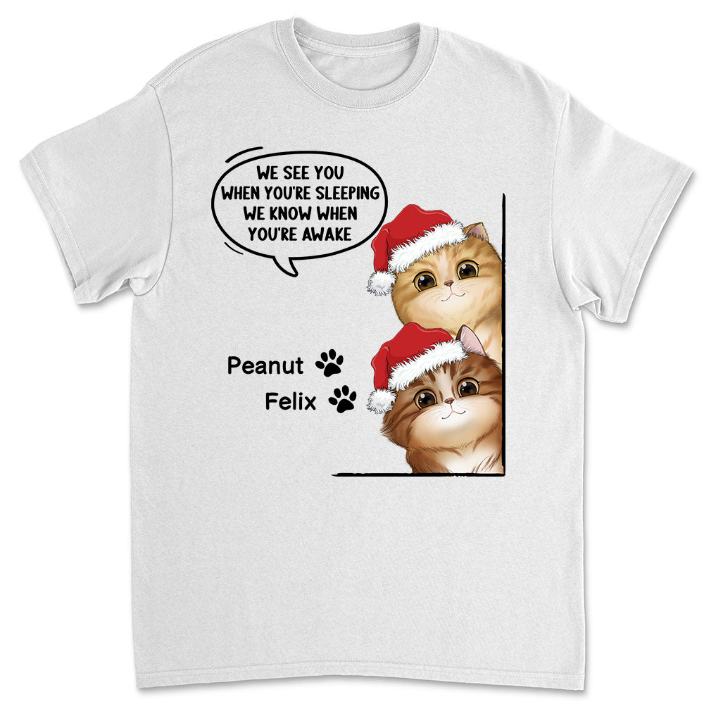 When You're Sleeping - Personalized Custom Unisex 5.3 oz T-shirt for Pet Lovers