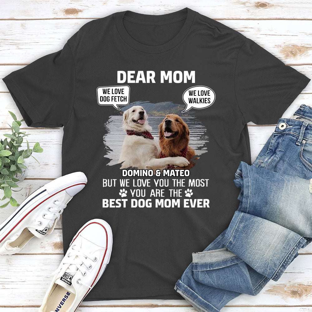 We Love You Most Dad - Personalized Custom Unisex 5.3 oz T-shirt for Pet Lovers