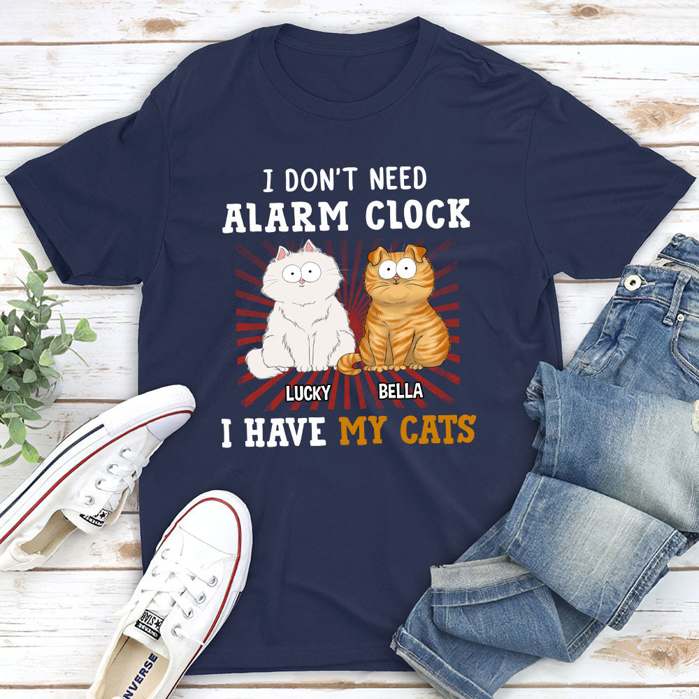 Personalized Custom Unisex Cat Alarm Clock Design T-shirt