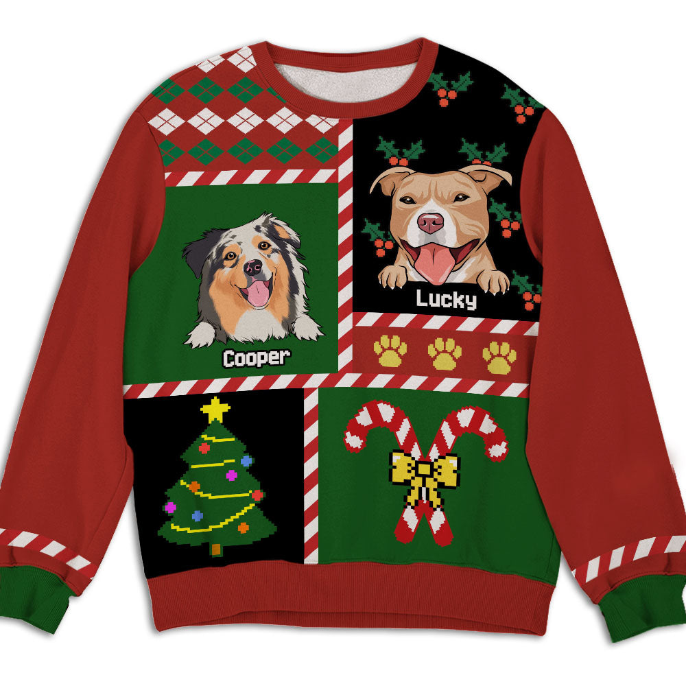 Adorable Peeking Dog Patchwork - Personalized Custom All-Over-Print Unisex 8.8 oz Sweatshirt for Dog Lovers