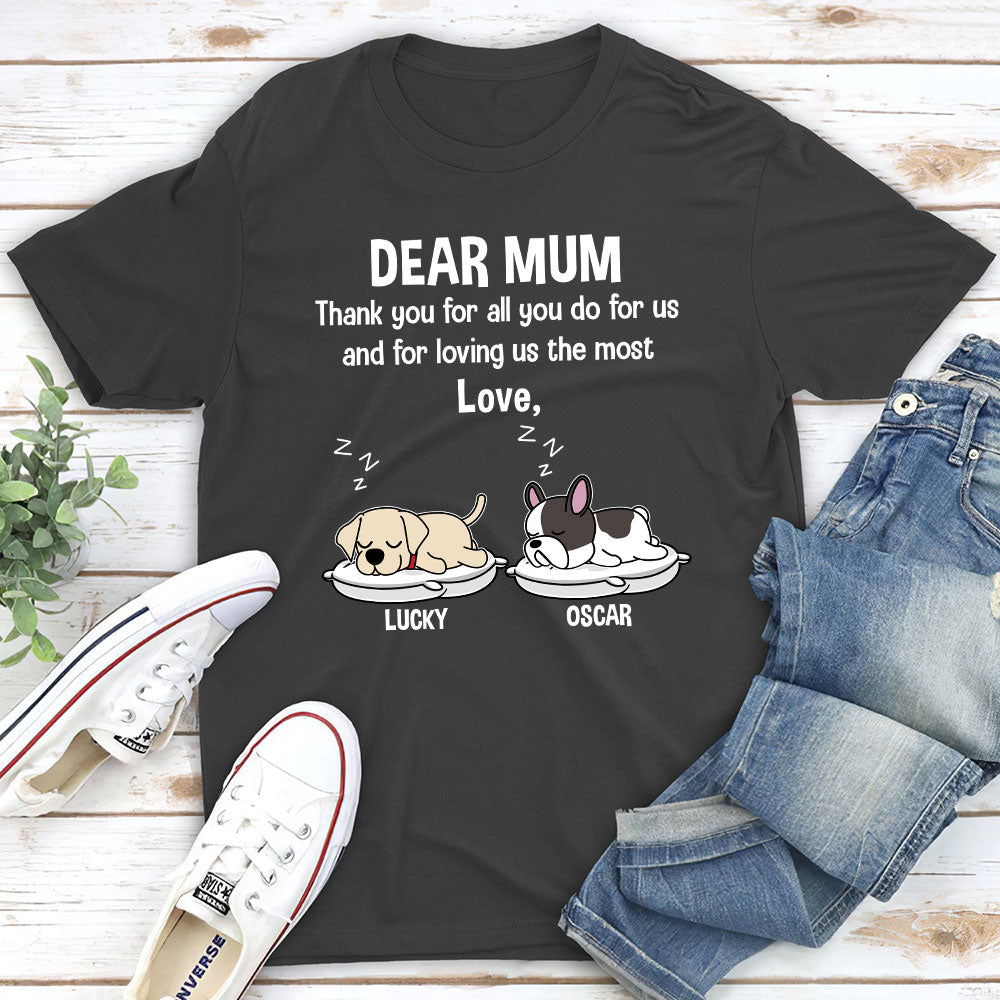 Mom Thanks For Your Love - Personalized Custom Unisex T-shirt for Pet Lovers