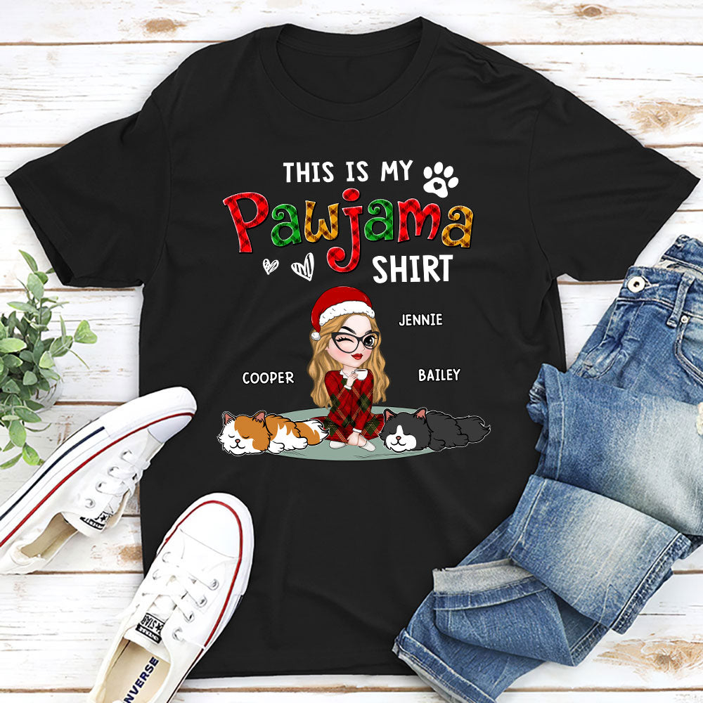 My Pawjama Shirt Cat Version 2 - Personalized Custom Unisex 5.3 oz T-shirt with Copyrighted Artwork