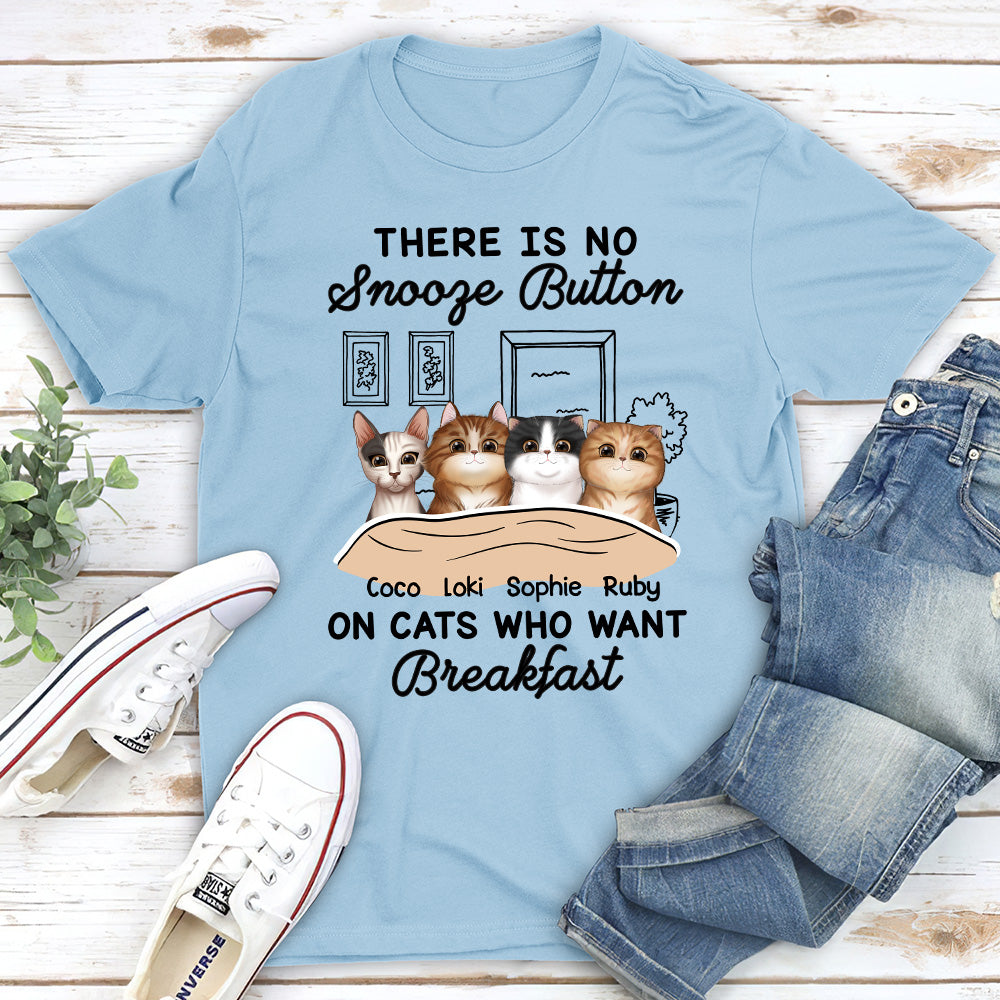 No Snooze Button - Personalized Custom Unisex 5.3 oz T-shirt for Pet Lovers