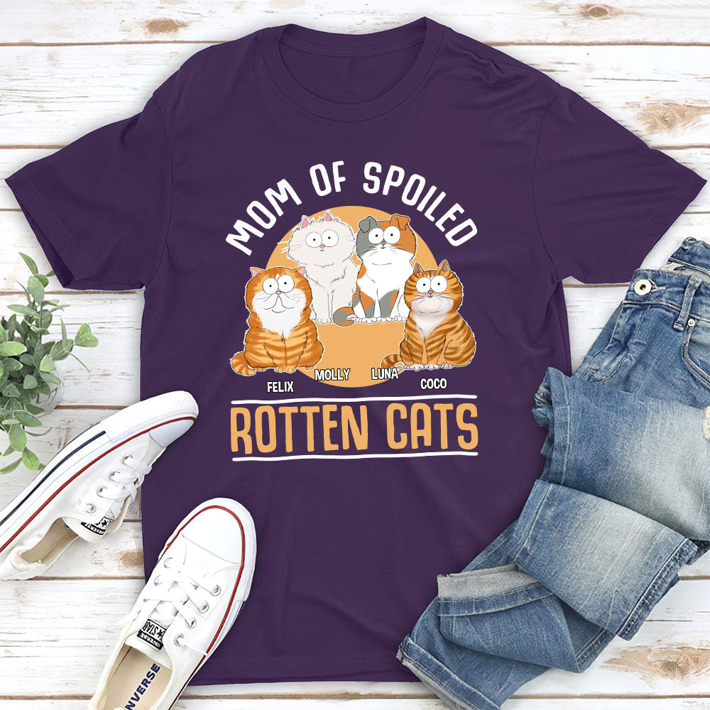 Mom Of Spoiled Cat - Personalized Custom Unisex 5.3 oz T-shirt for Pet Lovers