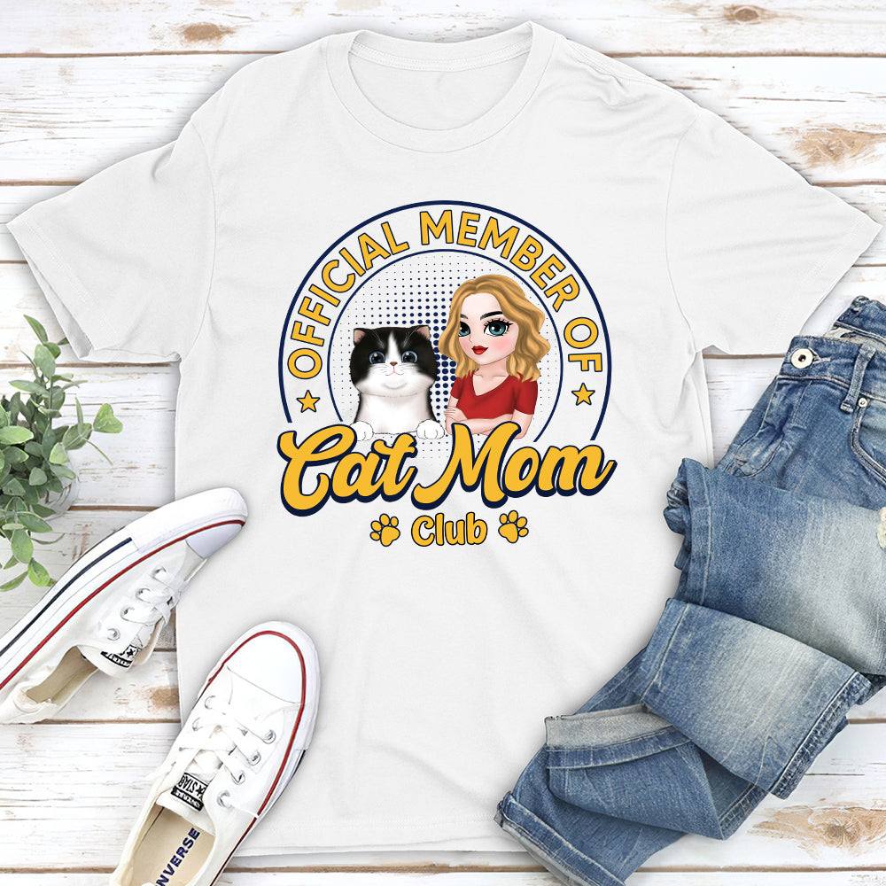 Exclusive Member Of Cat Mom Club - Personalized Custom Unisex 5.3 oz T-shirt