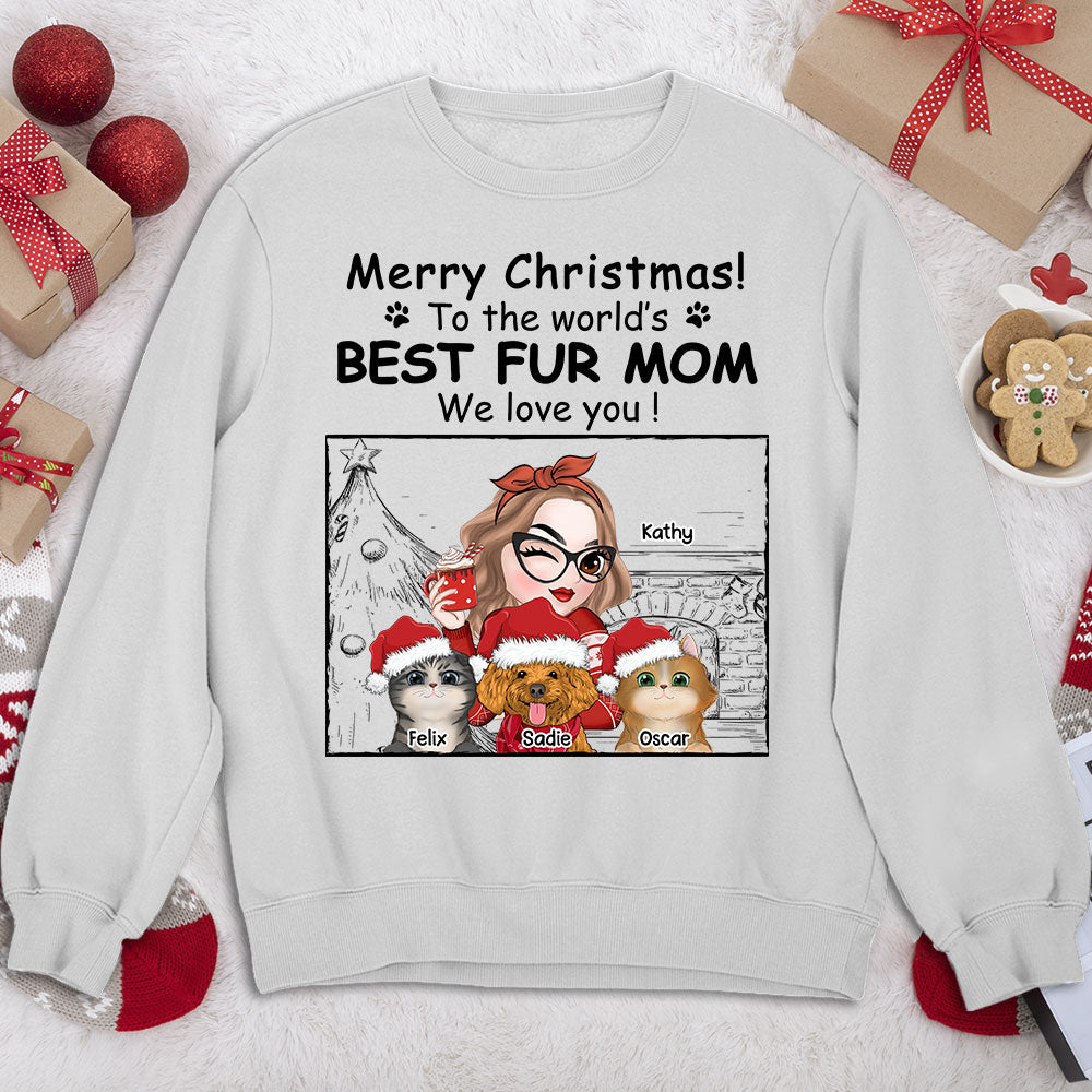 Top-Rated Personalized Custom Christmas Sweatshirt for Fur Moms
