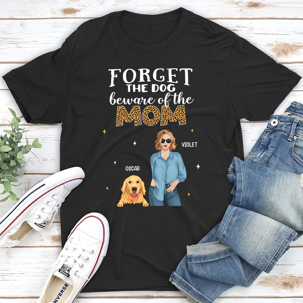 Beware Of The Mom - Personalized Custom Unisex 5.3 oz T-shirt for Pet Lovers