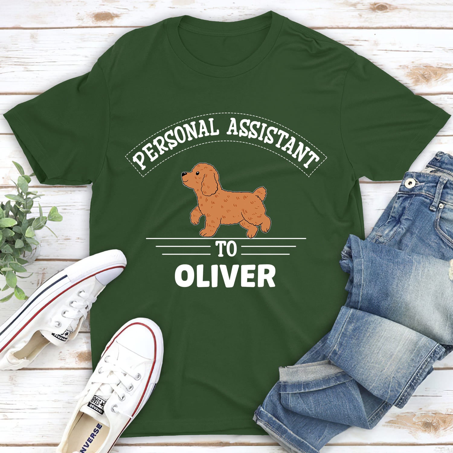 Personalized Custom Unisex 5.3 oz Personal Assistant Walking T-shirt