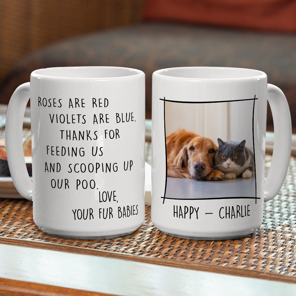 Personalized Custom Thank You For Scooping My Poo Ver Photo Coffee Mug - 11oz & 15oz