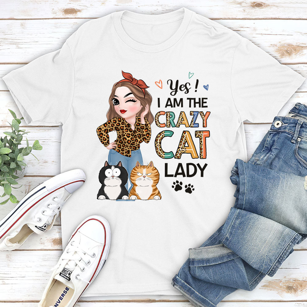 Unique Personalized Custom Unisex Crazy Cat Lady T-shirt