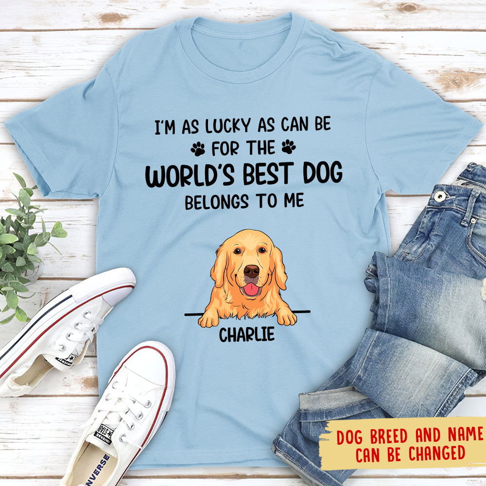 Lucky As Can Be - Personalized Custom Unisex 5.3 oz T-shirt for Pet Lovers