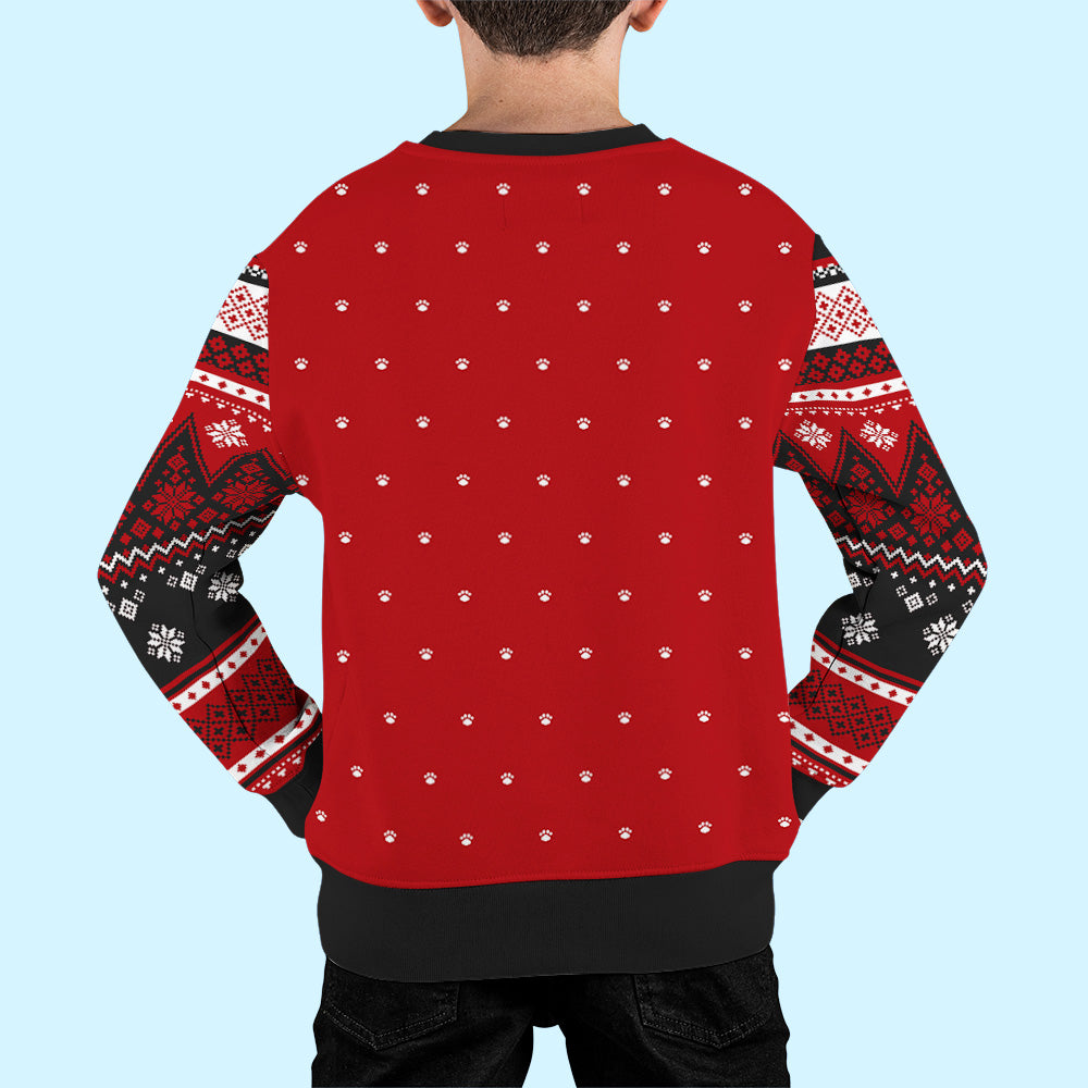 Adorable Cat Brother and Sister Pattern - Personalized Custom All-Over-Print Unisex Kids Sweatshirt