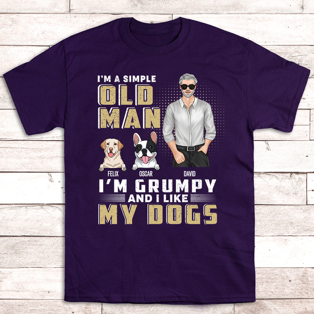 A Simple Old Man - Personalized Custom Unisex 5.3 oz T-shirt for Pet Lovers