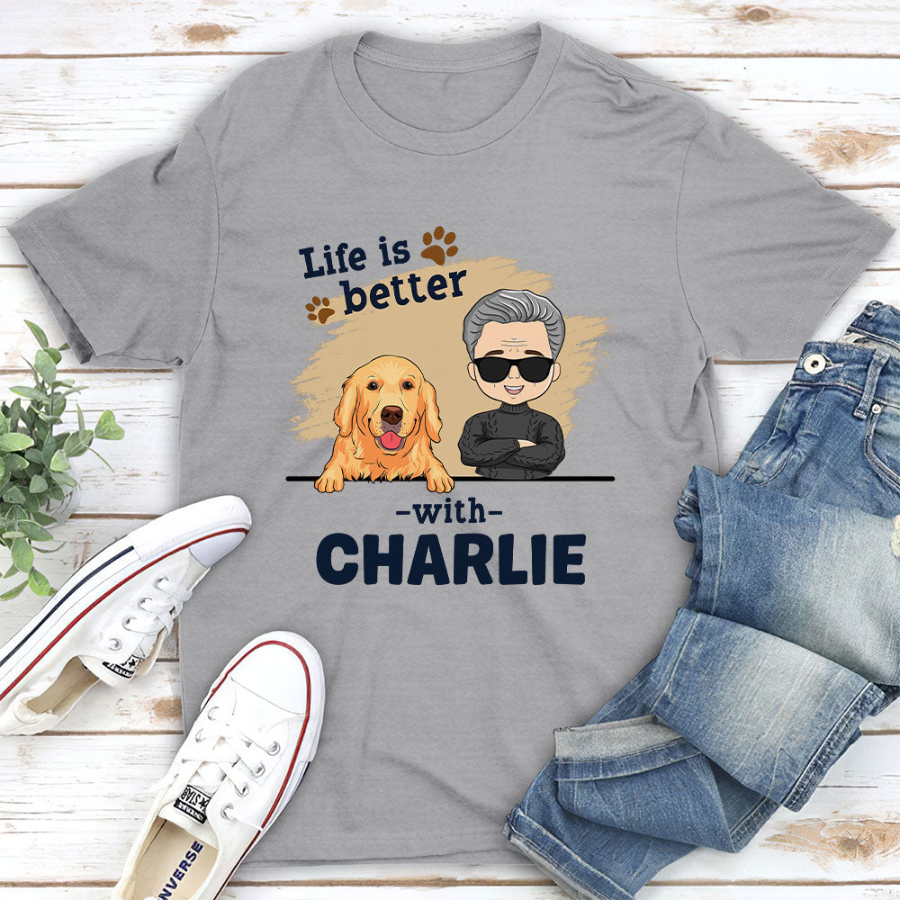 Exclusive Personalized Custom Unisex Better Dog Dad T-Shirt