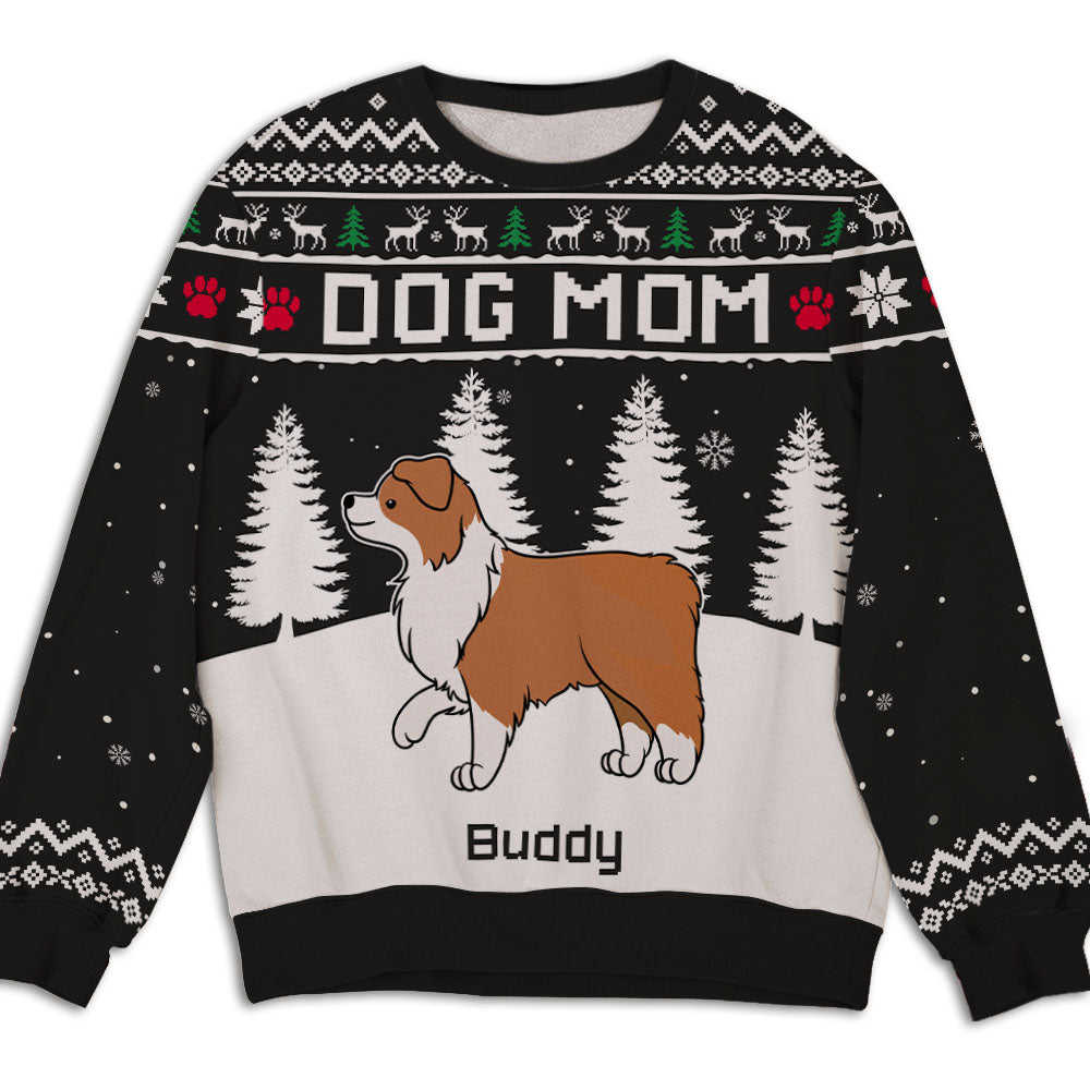 Stylish Personalized Custom All-Over-Print Winter Dog Walking 2 Sweatshirt for Dog Lovers