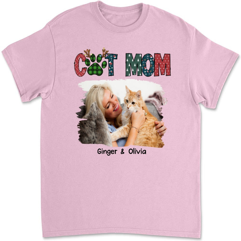 My Adorable Cat Mom Photo - Personalized Custom Unisex 5.3 oz T-shirt