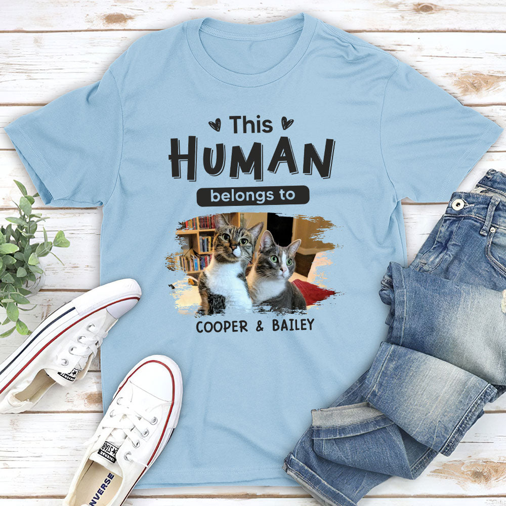 Belongs To Cats Christmas - Personalized Custom Unisex 5.3 oz T-shirt for Pet Lovers