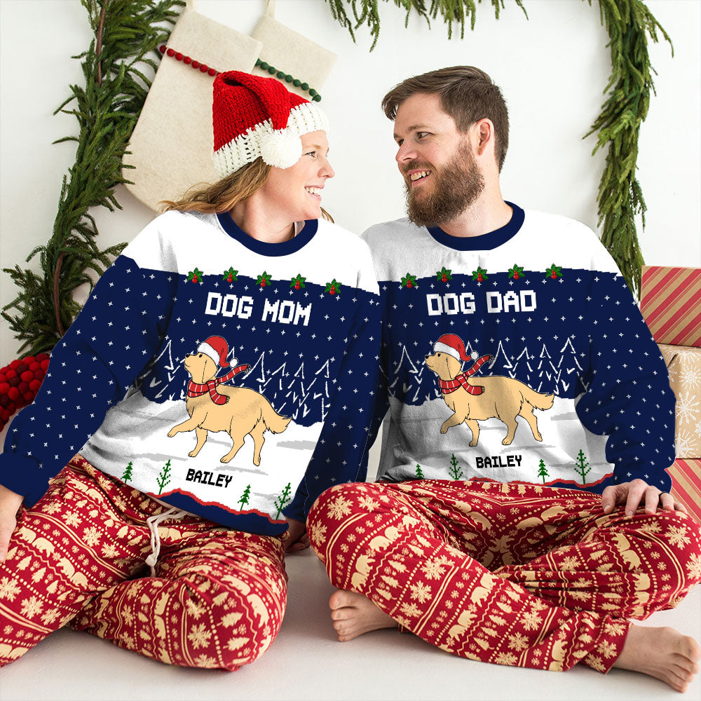 Personalized Custom All-Over-Print Dog and Cat in Snow Unisex Sweatshirt - Ideal Gift for Pet Lovers