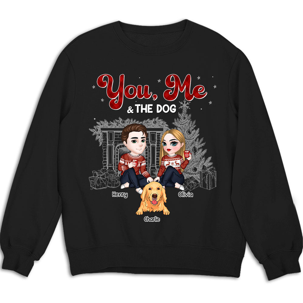 Customizable Couple And The Dogs Christmas Personalized Unisex Sweatshirt
