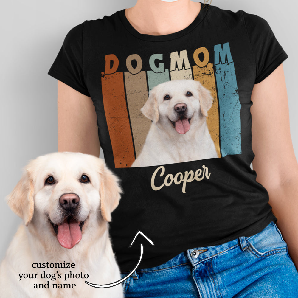 Stylish Dog Mom/Dad Retro - Personalized Custom Unisex Cotton Blend T-shirt