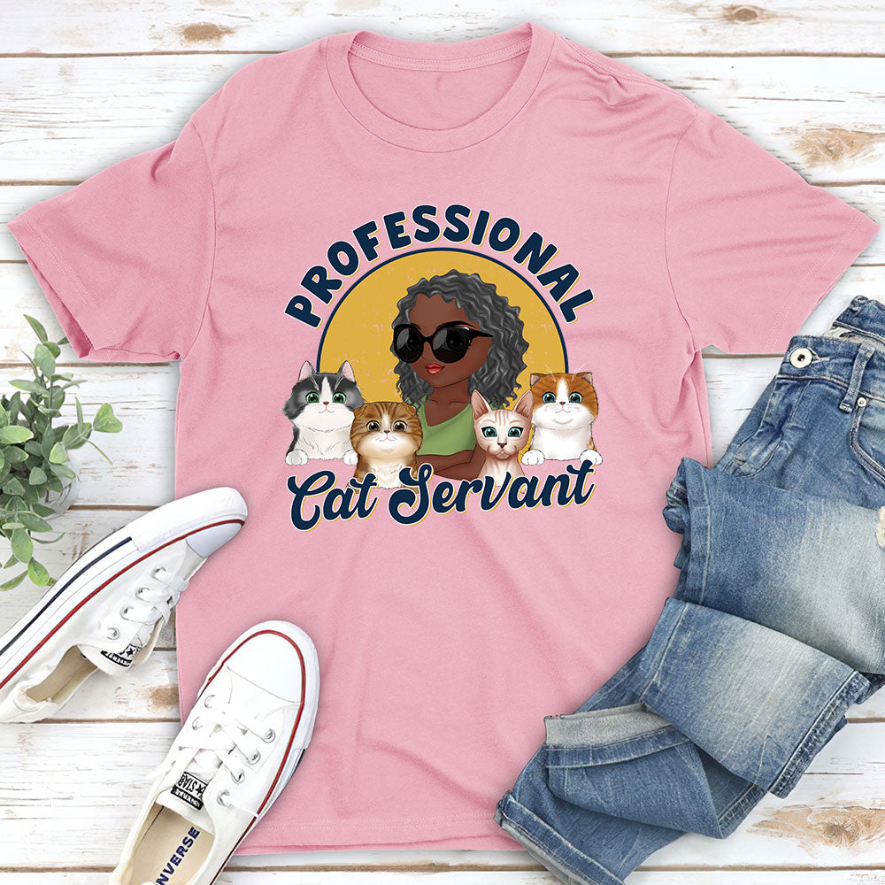 Exclusive Professional Cat Servant Cartoon - Personalized Custom Unisex 5.3 oz T-shirt for Pet Lovers