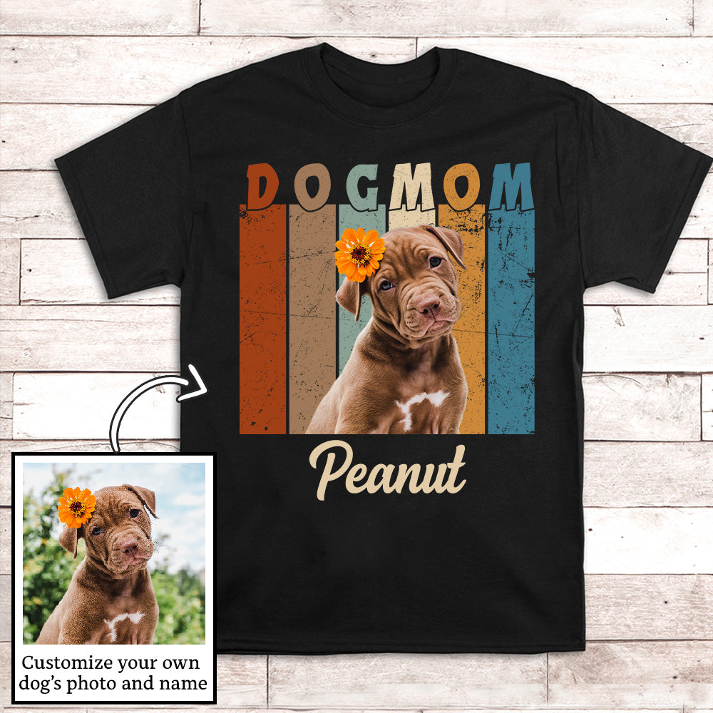 Stylish Dog Mom/Dad Retro - Personalized Custom Unisex Cotton Blend T-shirt