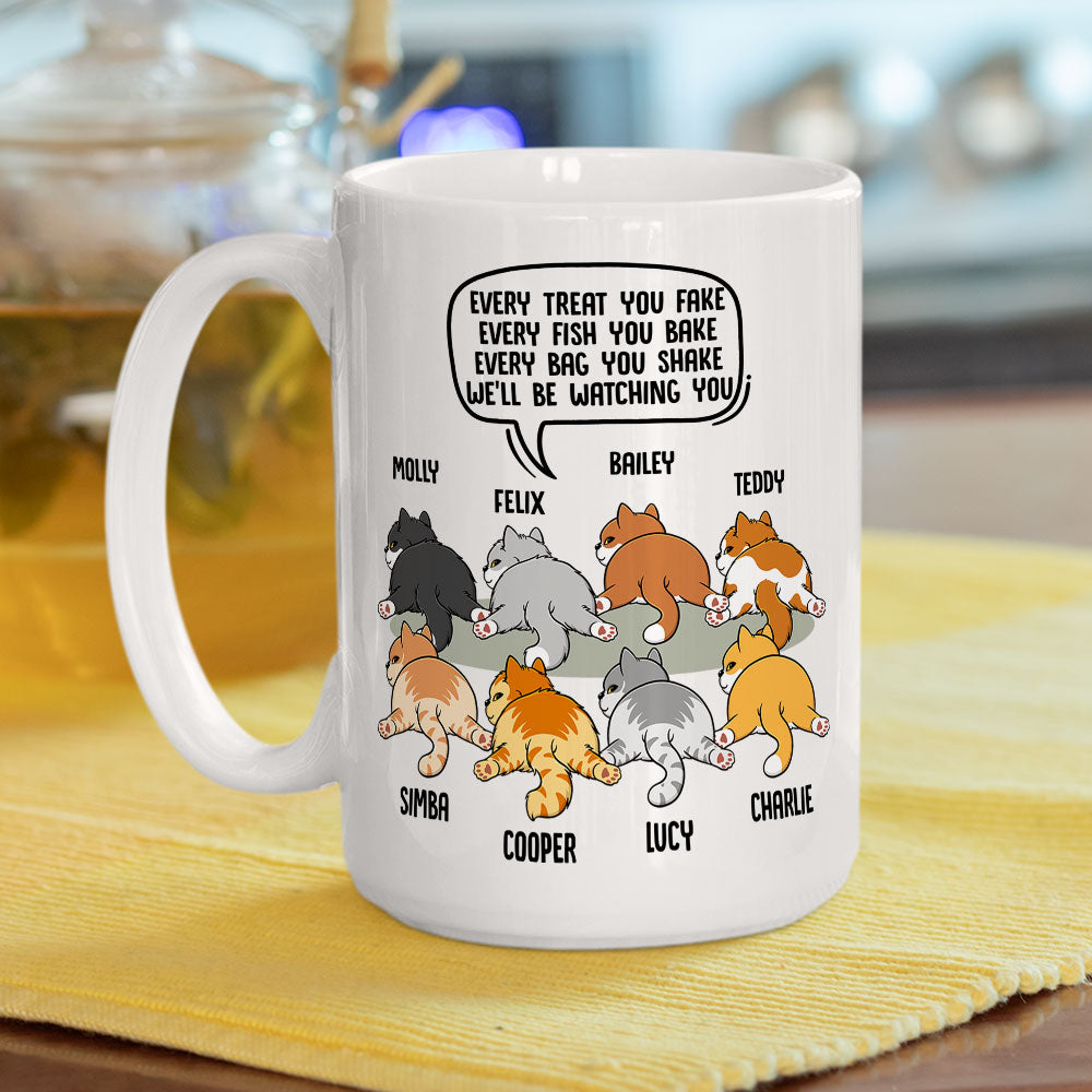 Personalized Custom 'Watching You Cat Butt' Coffee Mug - Ideal for Pet Lovers