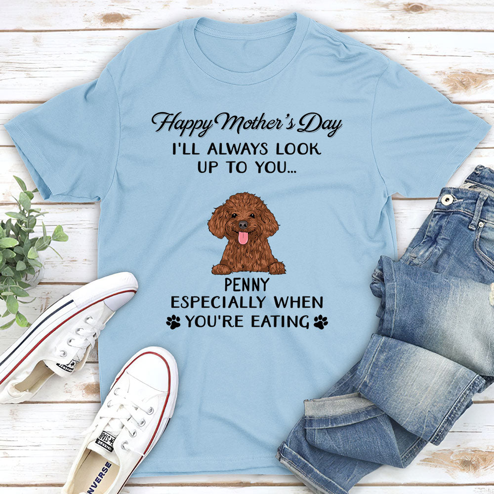 Dog Look Up To You 2 - Personalized Custom Unisex 5.3 oz Heavy Cotton T-shirt for Pet Lovers