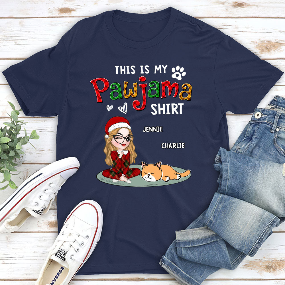 My Pawjama Shirt Cat Version 2 - Personalized Custom Unisex 5.3 oz T-shirt with Copyrighted Artwork