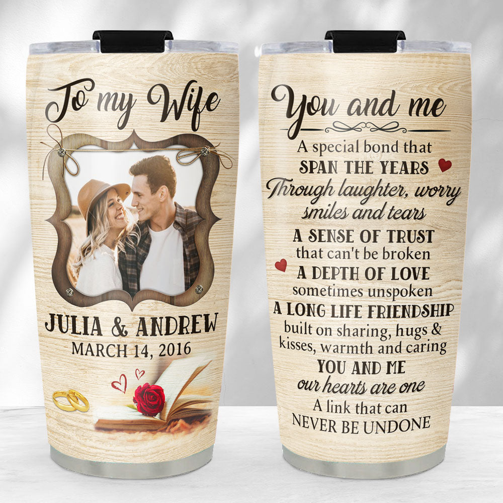 Our Hearts Are One - Customizable Personalized 20oz Stainless Steel Tumbler with Thousands of Cool Designs