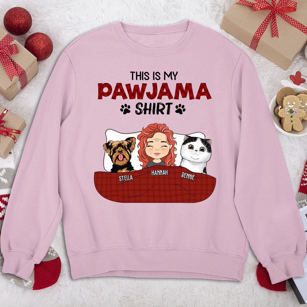 Personalized Custom Pajama Shirt Version 2 - Unisex 8.0 oz Customizable Sweatshirt for Pet Lovers