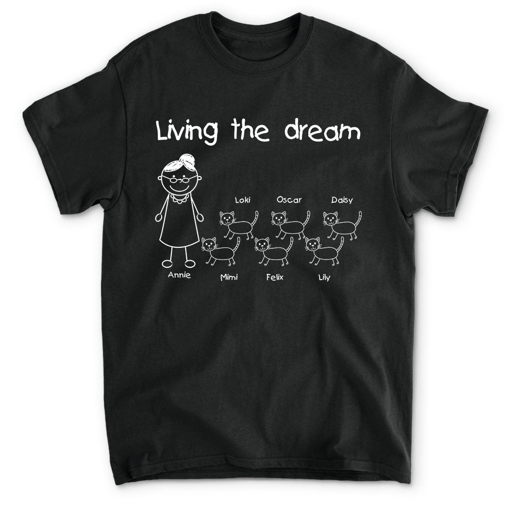 Living The Dream - Personalized Custom Unisex 5.3 oz T-shirt for Pet Lovers