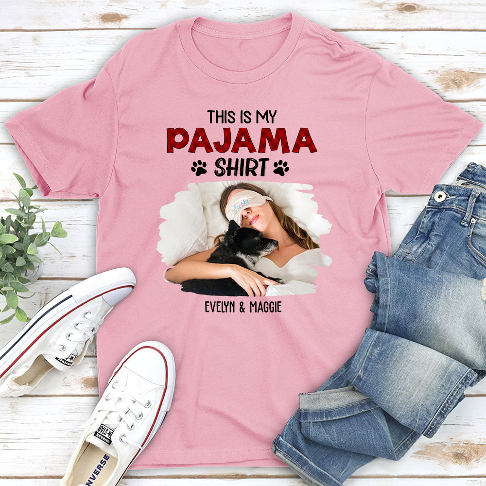 Personalized Custom Unisex Sleeping Pajama Shirt Photo T-shirt - Ideal Gift for Pet Lovers
