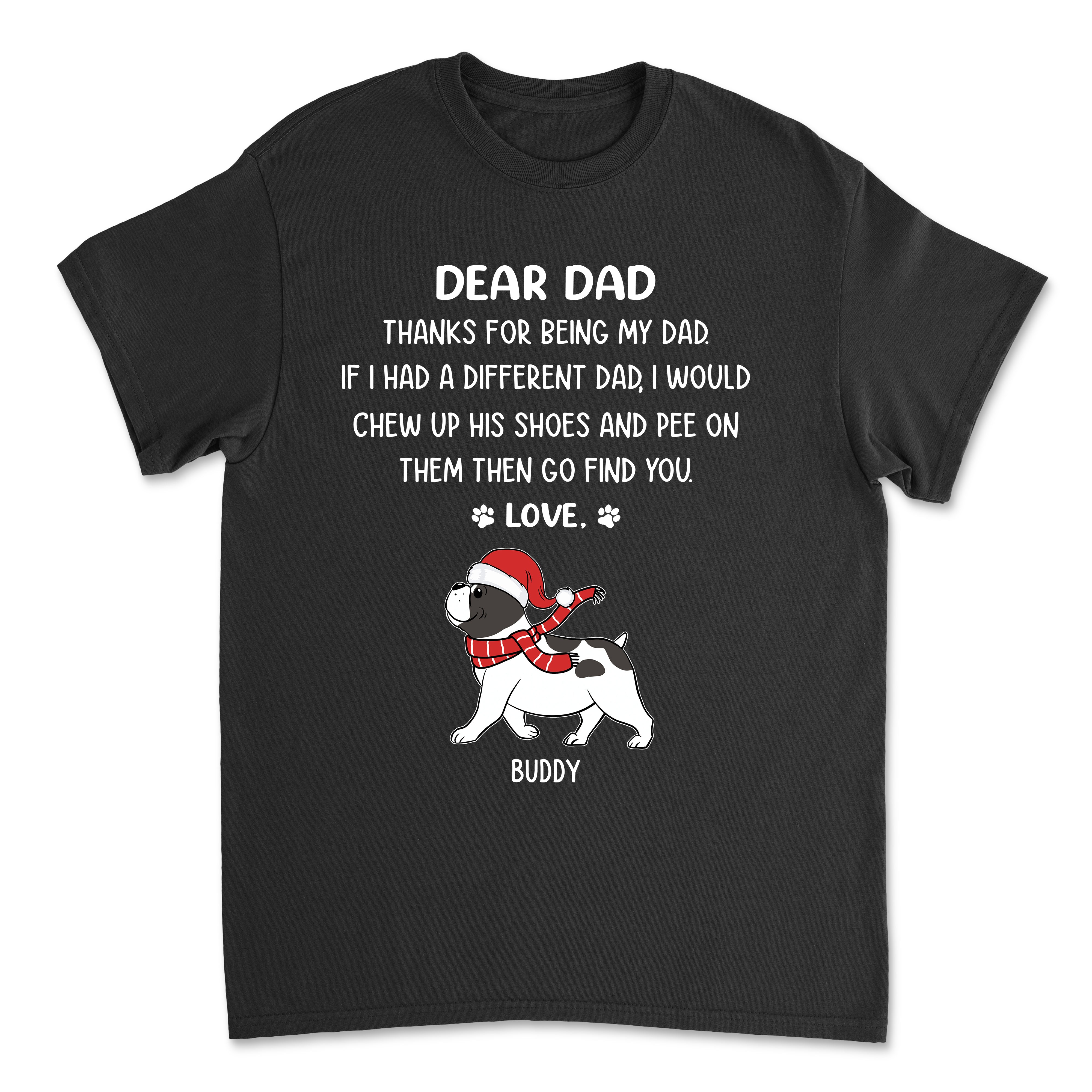 Thanks Dad Mom Christmas - Personalized Custom Unisex 5.3 oz T-shirt for Pet Lovers
